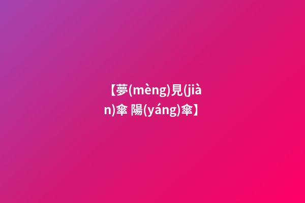【夢(mèng)見(jiàn)傘 陽(yáng)傘】